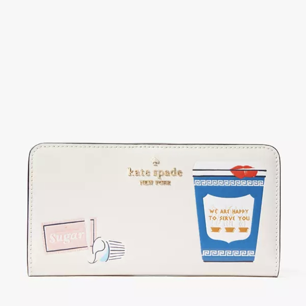 NWT Kate Spade New York Coffee Break leather bifold wallet☕☕☕